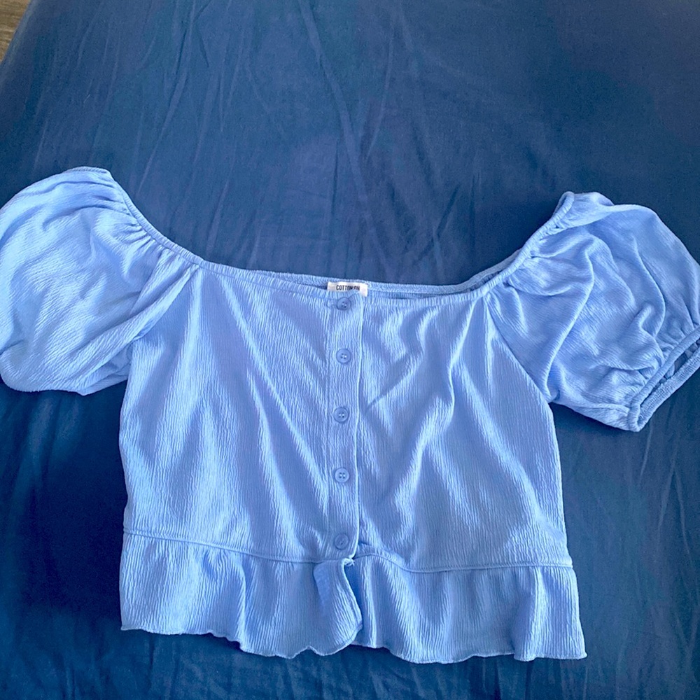 Cotton on. Blue crop top. Size medium